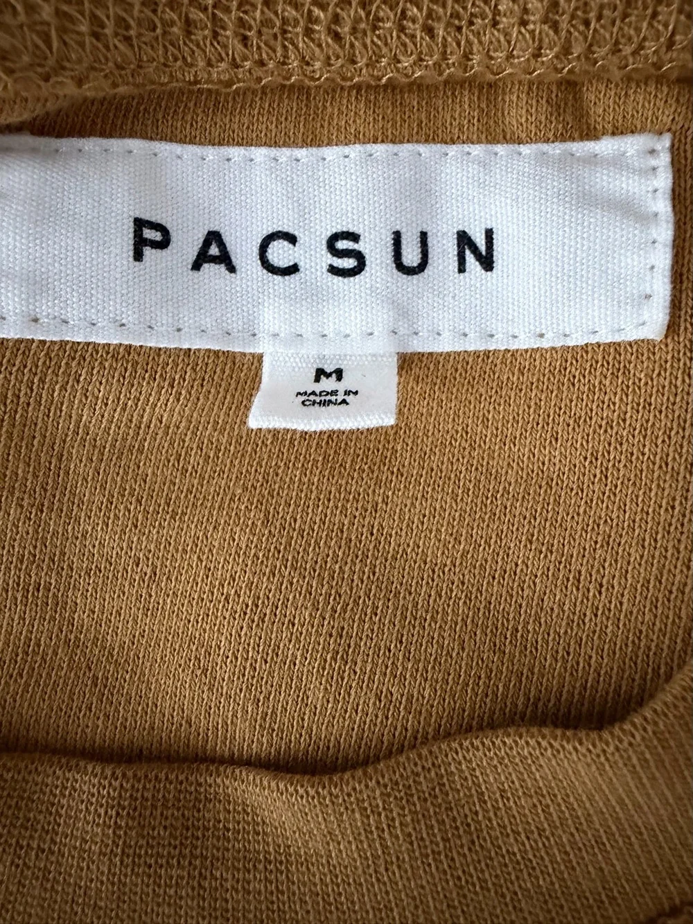 PacSun Mustard Crewneck Sweatshirt Size M Cozy Raglan Fit Men Sporty Unisex